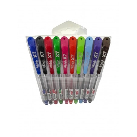 POCHETTE DE 10 STYLOS A BILLE X7 KRISH - 1