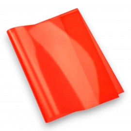 PROTEGE CAHIERS PETIT MODELE TRANSPARENT CRISTAL ROUGE OFFICE PLAST - 1