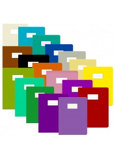 PROTEGE CAHIERS PETIT MODELE GLOSSY LOT DE 18 COULEURS OFFICE PLAST - 1