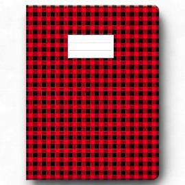 PROTEGE CAHIER GRAND MODELE AVEC CARREAUX ROUGE OFFICE PLAST - 1