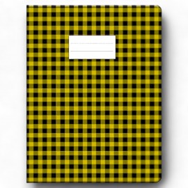 PROTEGE CAHIER GRAND MODELE AVEC CARREAUX JAUNE OFFICE PLAST - 1