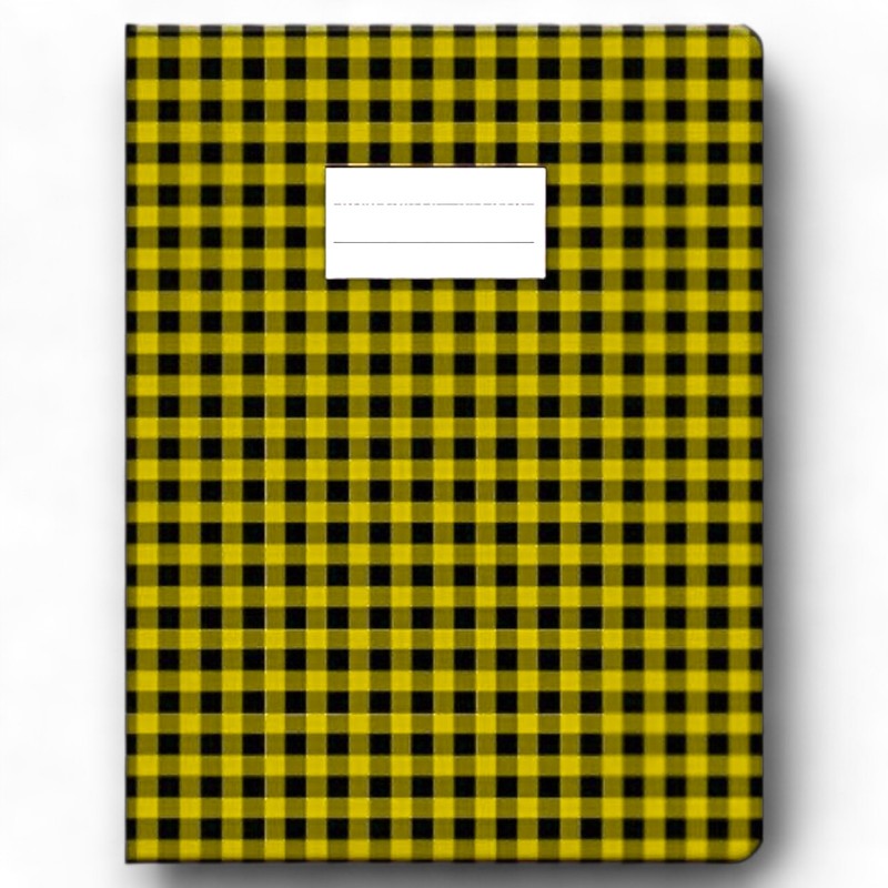 PROTEGE CAHIER GRAND MODELE AVEC CARREAUX JAUNE OFFICE PLAST - 1