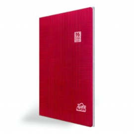 CAHIER 96 PAGES COUVERTURE PLASTIQUE ROUGE UNI - 1