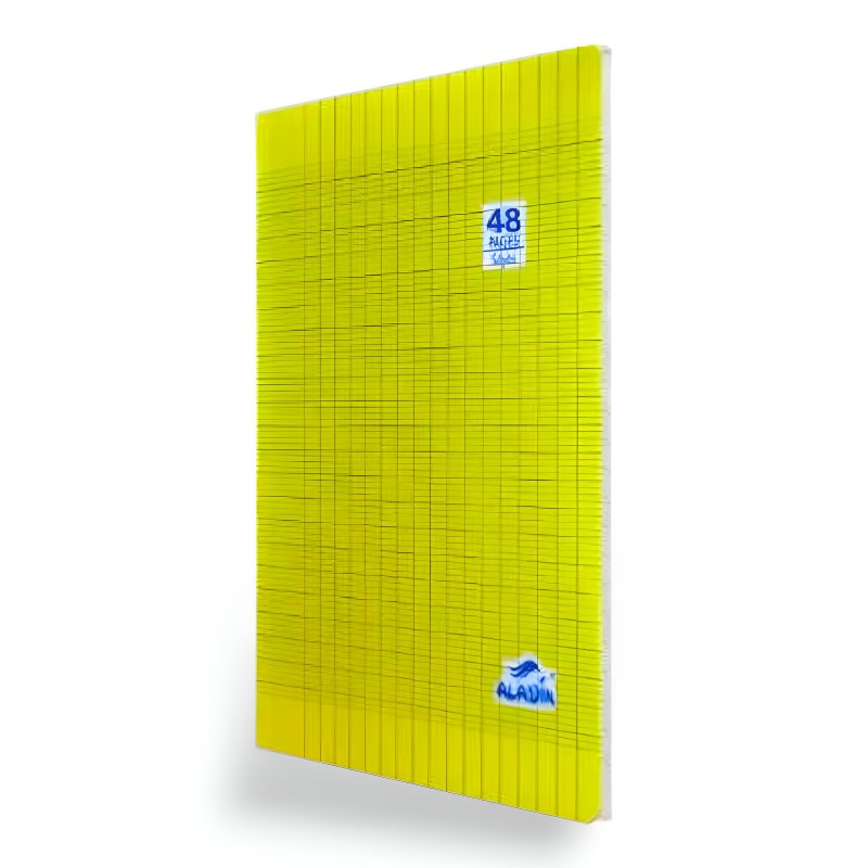 CAHIER 48 PAGES COUVERTURE PLASTIQUE JAUNE UNI - 1