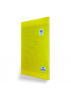 CAHIER 48 PAGES COUVERTURE PLASTIQUE JAUNE UNI - 1