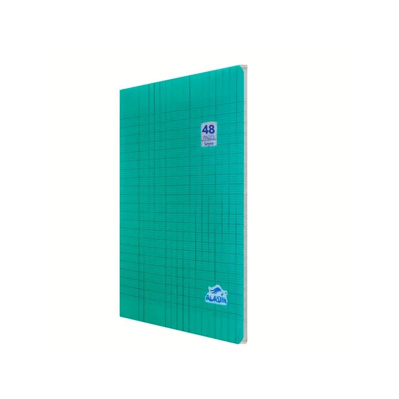 CAHIER 48 PAGES COUVERTURE PLASTIQUE VERT UNI - 1