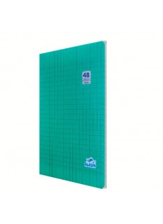 CAHIER 48 PAGES COUVERTURE PLASTIQUE VERT UNI - 1