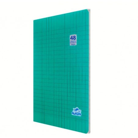 CAHIER 48 PAGES COUVERTURE PLASTIQUE VERT UNI - 1