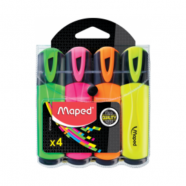 SURLIGNEURS FLUO POCHETTE DE 4 MAPED - 1