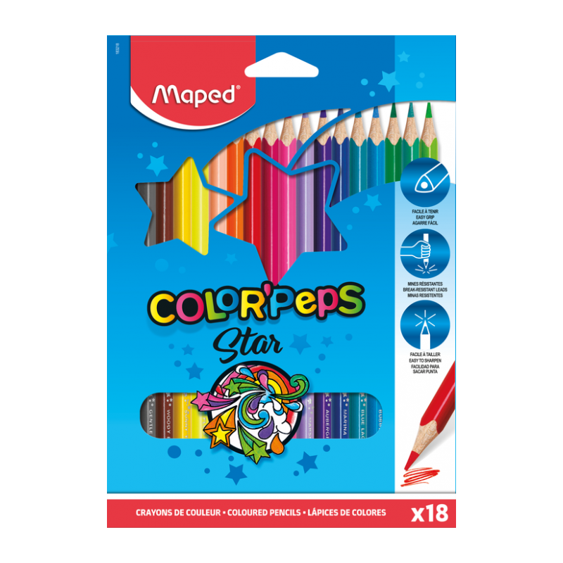 CRAYON COULEUR 18/18 MAPED - 1