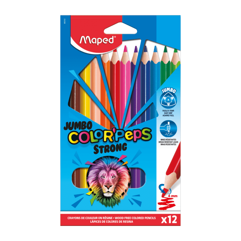 CRAYON COULEUR 12/18  JUMBO STRONG MAPED - 1