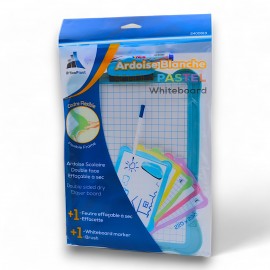 ARDOISE BLANCHE PASTEL AVEC STYLO ET CHIFFON OFFICE PLAST - 3