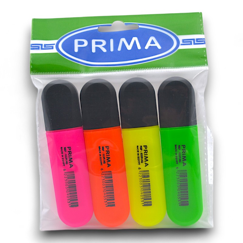 SURLIGNEUR FLUO POCHETTE DE 4 PRIMA - 1