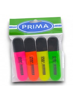 SURLIGNEUR FLUO POCHETTE DE 4 PRIMA - 1