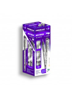 PAQUET DE 25 STYLOS A BILLE PENSAN MY TECH VIOLET - 1