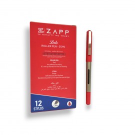 PAQUET DE 12 STYLOS A ENCRE POINTE METAL ZAPP ROUGE - 1