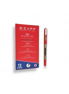 PAQUET DE 12 STYLOS A ENCRE POINTE METAL ZAPP ROUGE - 1