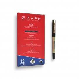 PAQUET DE 12 STYLOS A ENCRE POINTE METAL ZAPP NOIR - 1