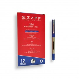 PAQUET DE 12 STYLOS A ENCRE POINTE METAL ZAPP BLEU - 1