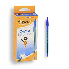 PAQUET DE 12 STYLOS A BILLE BIC BLEU ULTRA FINE - 1