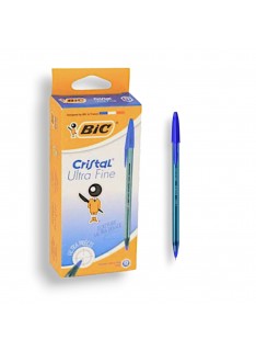 PAQUET DE 12 STYLOS A BILLE BIC BLEU ULTRA FINE - 1