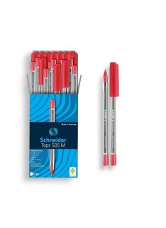 PAQUET DE 50 STYLOS A BILLE TOPS 505M SCHNEIDER ROUGE - 1