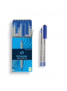 PAQUET DE 50 STYLOS A BILLE TOPS 505M SCHNEIDER BLEU - 1