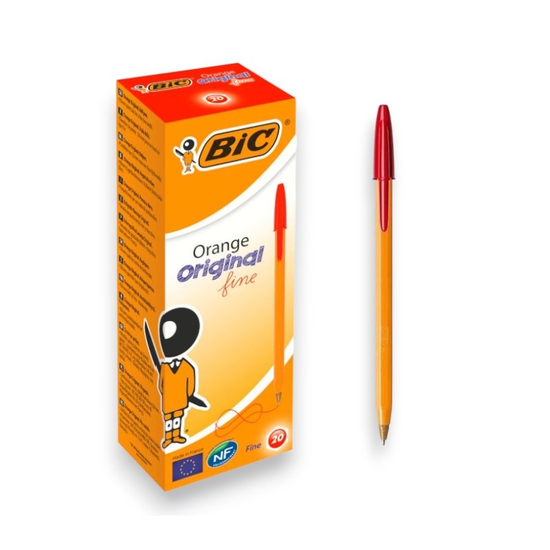 PAQUET DE 20 STYLOS A BILLE BIC FINE ROUGE - 1