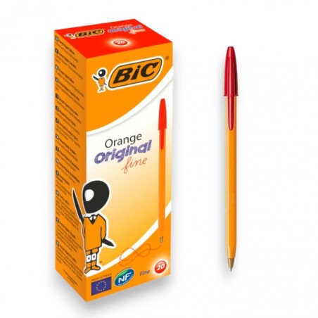 PAQUET DE 20 STYLOS A BILLE BIC FINE ROUGE - 1