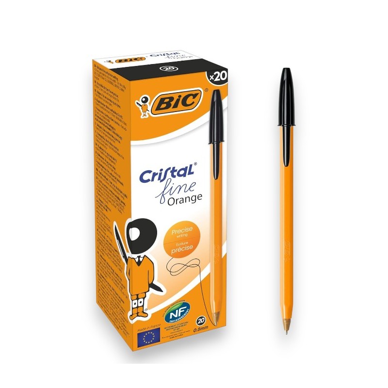 PAQUET DE 20 STYLOS A BILLE BIC FINE NOIR - 1