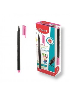 PAQUET DE 12 STYLOS FEUTRE FINE GRAPH'PEPS MAPED ROSE - 1