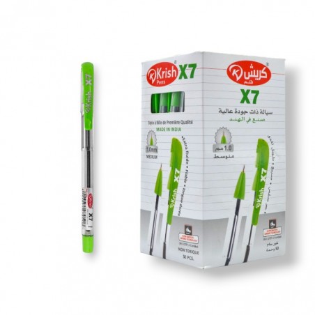 PAQUET DE 50 STYLOS A BILLE KRISH VERT CLAIR - 1