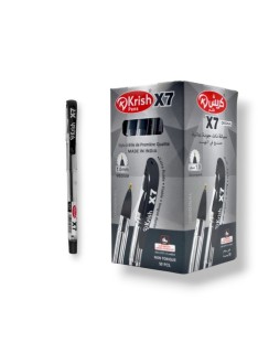 PAQUET DE 50 STYLOS A BILLE KRISH NOIR - 1