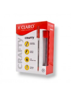 PAQUET DE 50 STYLOS A BILLE CLARO CRAFTY ROUGE - 1