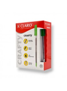 PAQUET DE 50 STYLOS A BILLE CLARO CRAFTY VERT - 1