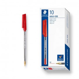 PAQUET DE 10 STYLOS A BILLE STAEDTLER ROUGE - 1