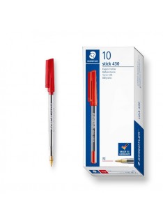 PAQUET DE 10 STYLOS A BILLE STAEDTLER ROUGE - 1