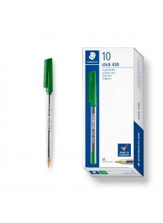 PAQUET DE 10 STYLOS A BILLE STAEDTLER VERT - 1