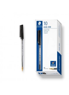 PAQUET DE 10 STYLOS A BILLE STAEDTLER NOIR - 1