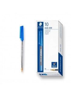 PAQUET DE 10 STYLOS A BILLE STAEDTLER BLEU - 1