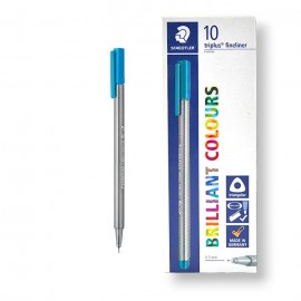 PAQUET DE 10 STYLOS TRIPLUS FINELINER STAEDTLER TURQUOISE - 1