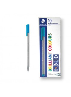 PAQUET DE 10 STYLOS TRIPLUS FINELINER STAEDTLER TURQUOISE - 1