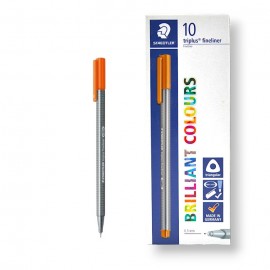 PAQUET DE 10 STYLOS TRIPLUS FINELINER STAEDTLER ORANGE - 1