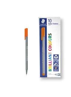 PAQUET DE 10 STYLOS TRIPLUS FINELINER STAEDTLER ORANGE - 1