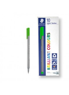 PAQUET DE 10 STYLOS TRIPLUS FINELINER STAEDTLER VERT-SAULE - 1