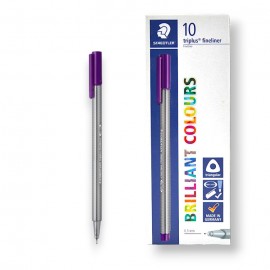 PAQUET DE 10 STYLOS TRIPLUS FINELINER STAEDTLER VIOLET - 1