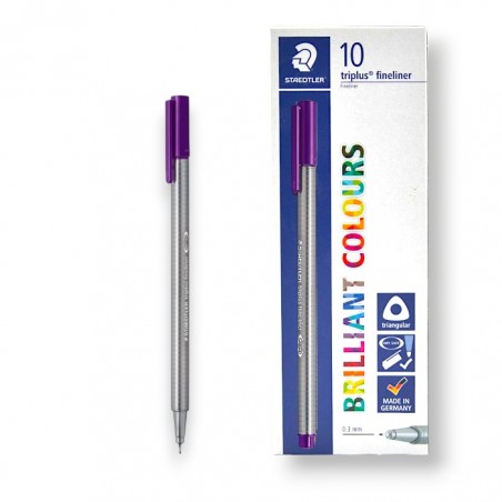 PAQUET DE 10 STYLOS TRIPLUS FINELINER STAEDTLER VIOLET - 1