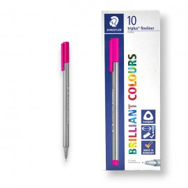 PAQUET DE 10 STYLOS TRIPLUS FINELINER STAEDTLER MAGENTA ROSE - 1