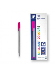 PAQUET DE 10 STYLOS TRIPLUS FINELINER STAEDTLER MAGENTA ROSE - 1