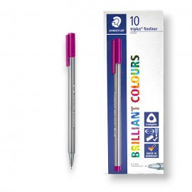 PAQUET DE 10 STYLOS TRIPLUS FINELINER STAEDTLER VIOLET CLAIR - 1